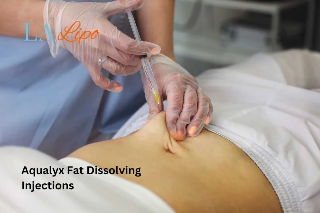 woman having fat dissolving injections ENGLAND in the stomach