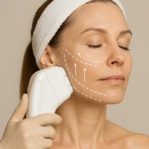Woman having HI-FU to reduce wrinkles call LA LIPO ENGLAND Now!