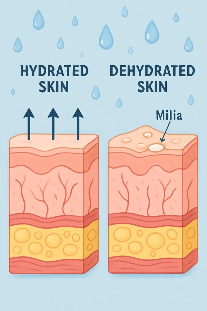 The importance of hydration and milia production ENGLAND