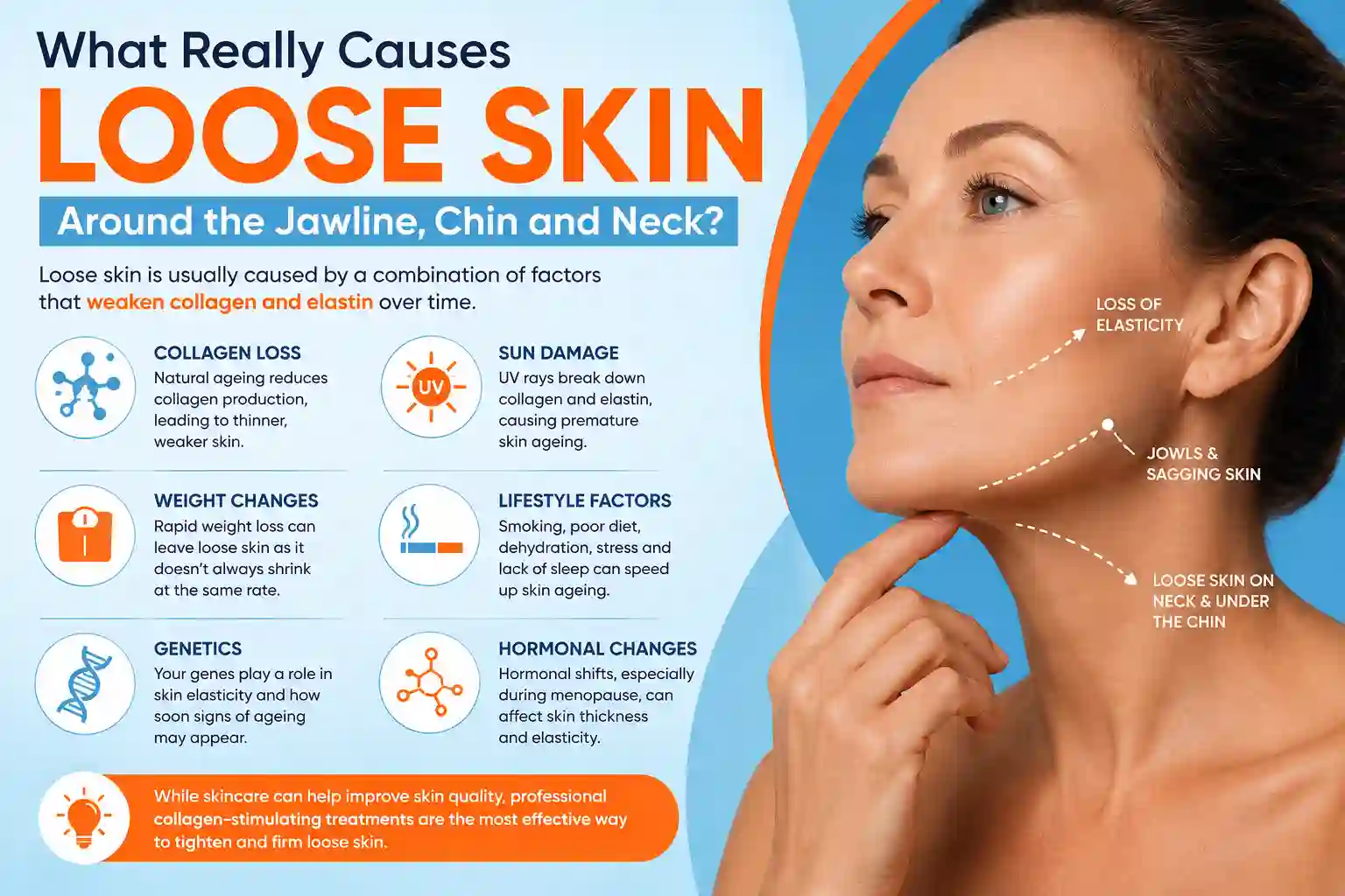 What Really Causes Loose Skin Around the Jawline, Chin and Neck ENGLAND?